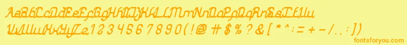 AuthenticLoveBold-fontti – oranssit fontit keltaisella taustalla