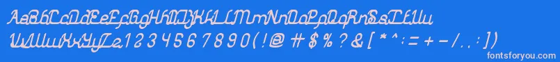 フォントAuthenticLoveBold – ピンクの文字、青い背景