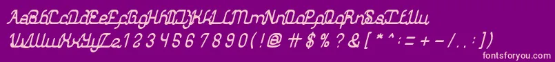 AuthenticLoveBold-Schriftart – Rosa Schriften auf violettem Hintergrund
