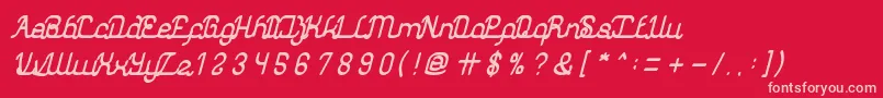 Шрифт AuthenticLoveBold – розовые шрифты на красном фоне