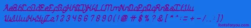 AuthenticLoveBold Font – Purple Fonts on Blue Background