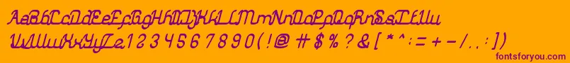 AuthenticLoveBold-fontti – violetit fontit oranssilla taustalla