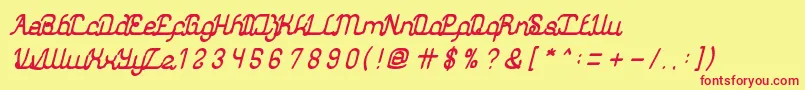 AuthenticLoveBold Font – Red Fonts on Yellow Background