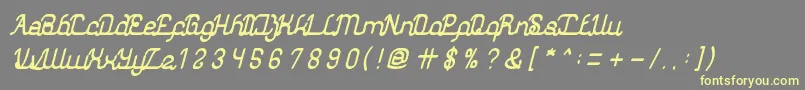 AuthenticLoveBold-fontti – keltaiset fontit harmaalla taustalla
