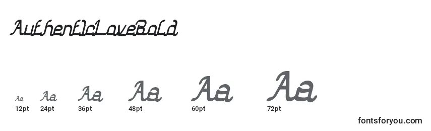 AuthenticLoveBold Font Sizes
