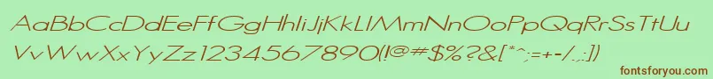 SansserifItalic Font – Brown Fonts on Green Background