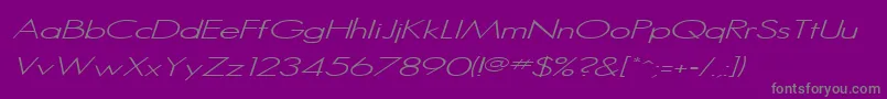 SansserifItalic-Schriftart – Graue Schriften auf violettem Hintergrund