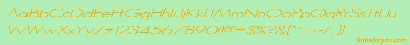 SansserifItalic Font – Orange Fonts on Green Background