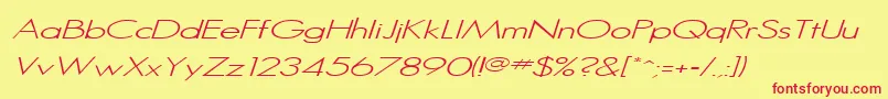 SansserifItalic Font – Red Fonts on Yellow Background