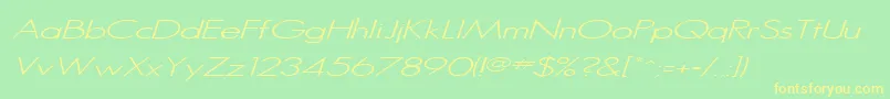 SansserifItalic Font – Yellow Fonts on Green Background