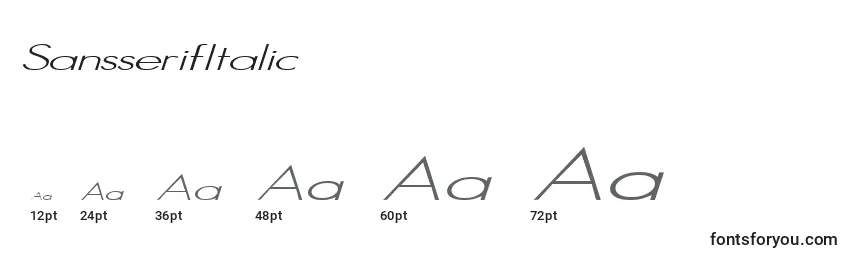 Größen der Schriftart SansserifItalic
