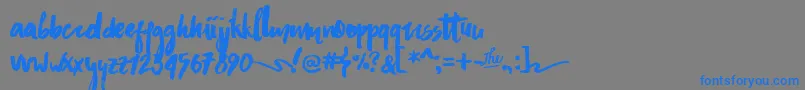 AsphaltsBrushPersonalUse Font – Blue Fonts on Gray Background