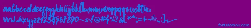 AsphaltsBrushPersonalUse Font – Blue Fonts on Purple Background