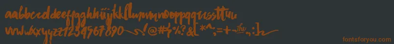 AsphaltsBrushPersonalUse Font – Brown Fonts on Black Background