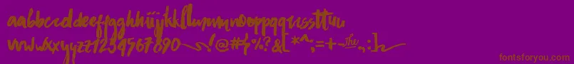 AsphaltsBrushPersonalUse-Schriftart – Braune Schriften auf violettem Hintergrund