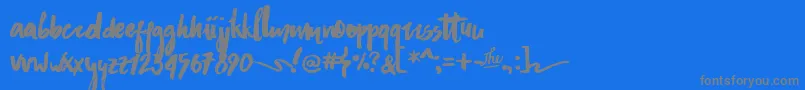 AsphaltsBrushPersonalUse Font – Gray Fonts on Blue Background