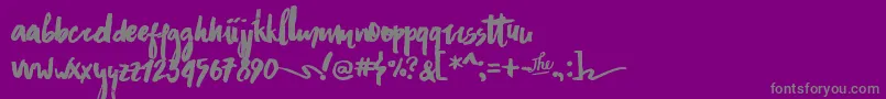 AsphaltsBrushPersonalUse Font – Gray Fonts on Purple Background