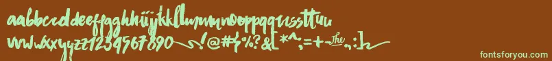 AsphaltsBrushPersonalUse Font – Green Fonts on Brown Background