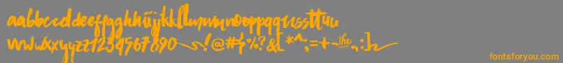 AsphaltsBrushPersonalUse Font – Orange Fonts on Gray Background