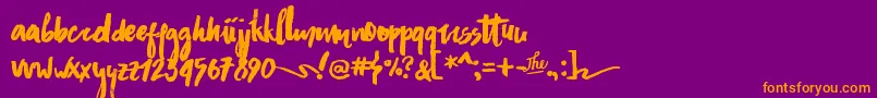 AsphaltsBrushPersonalUse Font – Orange Fonts on Purple Background