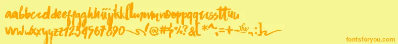 AsphaltsBrushPersonalUse Font – Orange Fonts on Yellow Background