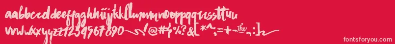 AsphaltsBrushPersonalUse Font – Pink Fonts on Red Background