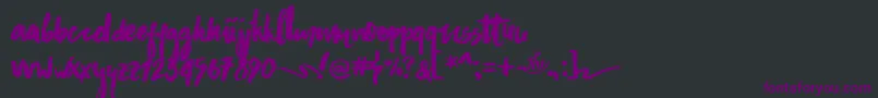 Lisätietoja AsphaltsBrushPersonalUse-fontista AsphaltsBrushPersonalUse-fontti – violetit fontit mustalla taustalla