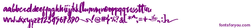 AsphaltsBrushPersonalUse-Schriftart – Violette Schriften auf weißem Hintergrund