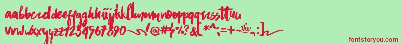 AsphaltsBrushPersonalUse Font – Red Fonts on Green Background