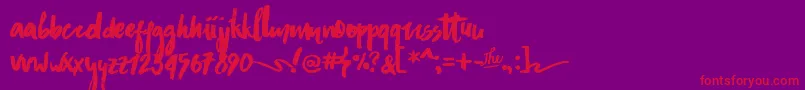 AsphaltsBrushPersonalUse Font – Red Fonts on Purple Background