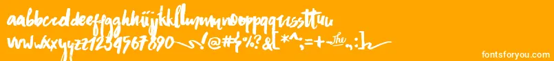 AsphaltsBrushPersonalUse Font – White Fonts on Orange Background
