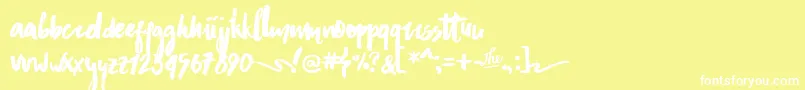 AsphaltsBrushPersonalUse Font – White Fonts on Yellow Background