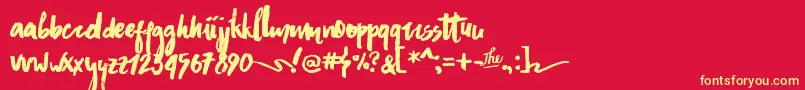 AsphaltsBrushPersonalUse Font – Yellow Fonts on Red Background