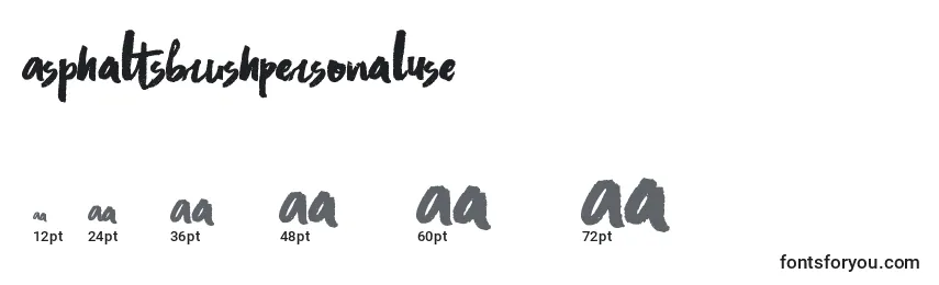 AsphaltsBrushPersonalUse Font Sizes
