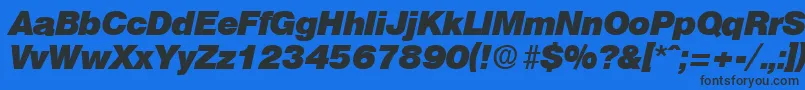 OlympiaHeavyita Font – Black Fonts on Blue Background