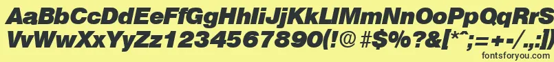 OlympiaHeavyita Font – Black Fonts on Yellow Background