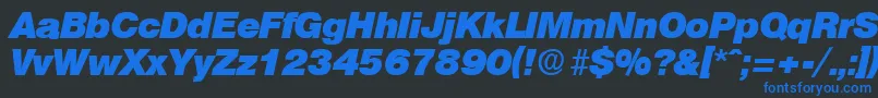 OlympiaHeavyita Font – Blue Fonts on Black Background