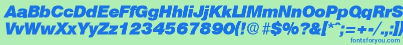 OlympiaHeavyita Font – Blue Fonts on Green Background