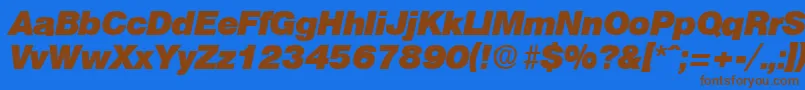 OlympiaHeavyita Font – Brown Fonts on Blue Background