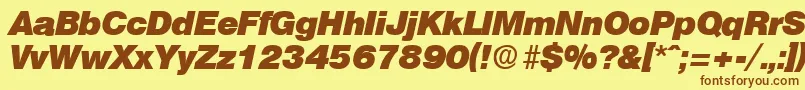 OlympiaHeavyita Font – Brown Fonts on Yellow Background