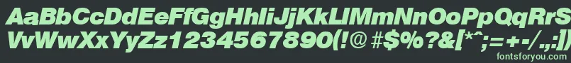 OlympiaHeavyita Font – Green Fonts on Black Background