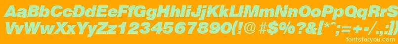 OlympiaHeavyita Font – Green Fonts on Orange Background
