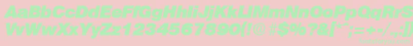 OlympiaHeavyita Font – Green Fonts on Pink Background