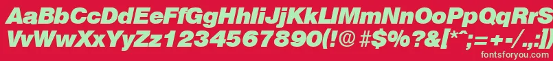 OlympiaHeavyita Font – Green Fonts on Red Background
