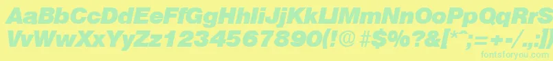 OlympiaHeavyita Font – Green Fonts on Yellow Background