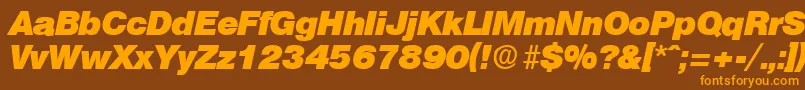 OlympiaHeavyita Font – Orange Fonts on Brown Background