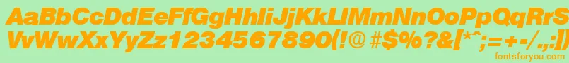 OlympiaHeavyita Font – Orange Fonts on Green Background