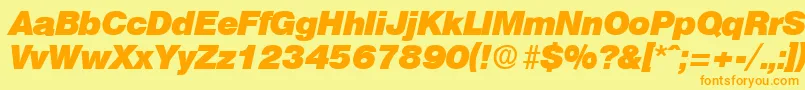 OlympiaHeavyita Font – Orange Fonts on Yellow Background