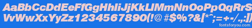 OlympiaHeavyita Font – Pink Fonts on Blue Background