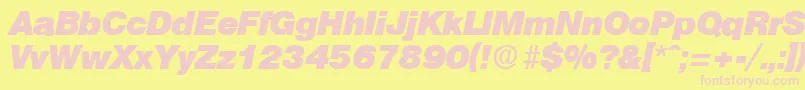 OlympiaHeavyita Font – Pink Fonts on Yellow Background